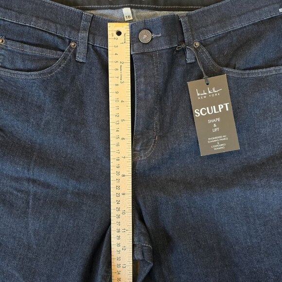 Nicole Miller SOHO High Rise Skinny Sculpt Shape & Lift Dark Denim Jeans Size 16 - Picture 8 of 12